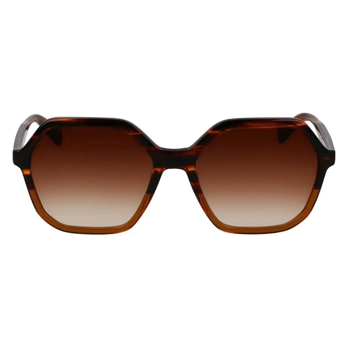 LO760S Sunglasses Female Striped Brown 56mm by Longchamp