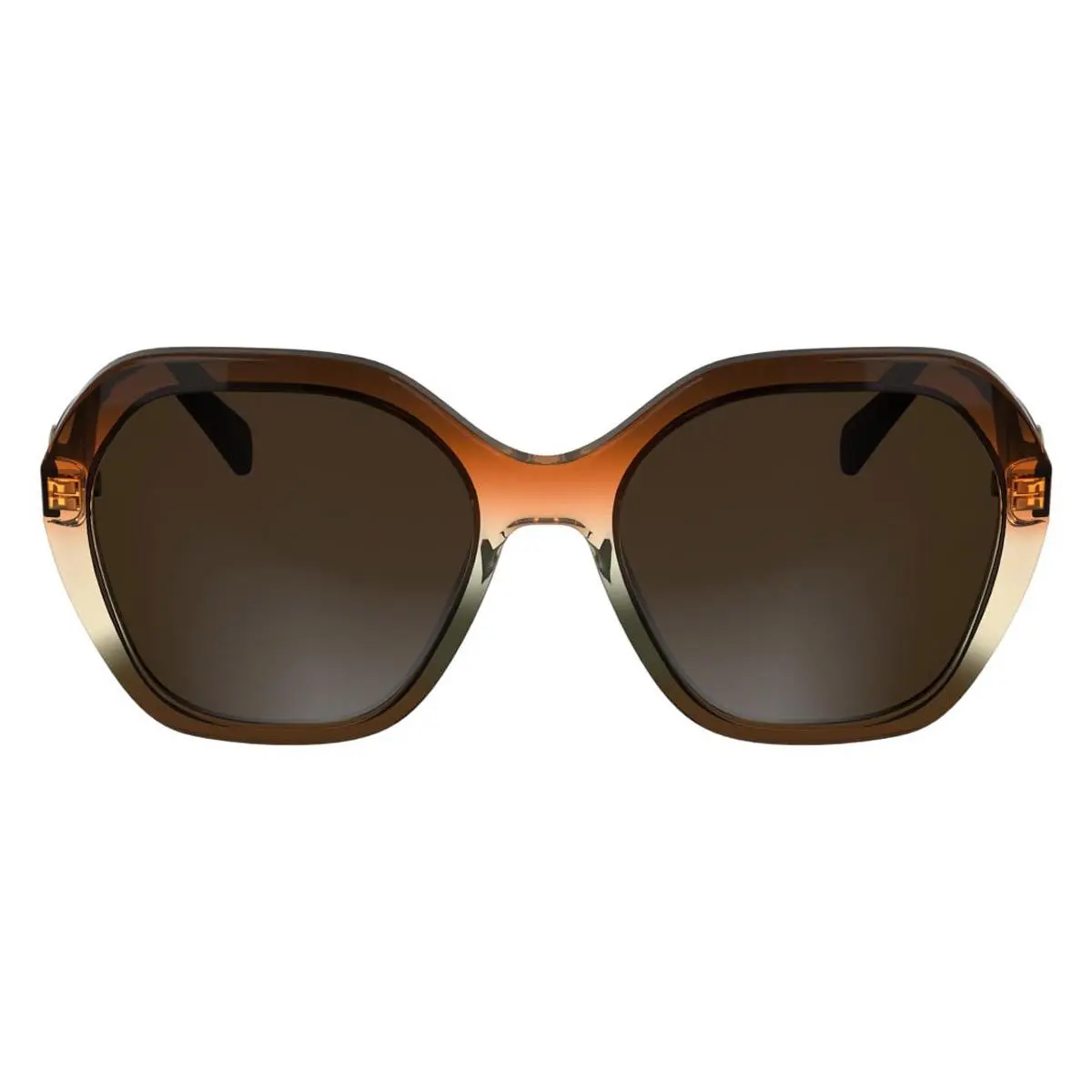 LO759S Sunglasses Female Transparent Gradient Brown 54mm by Longchamp