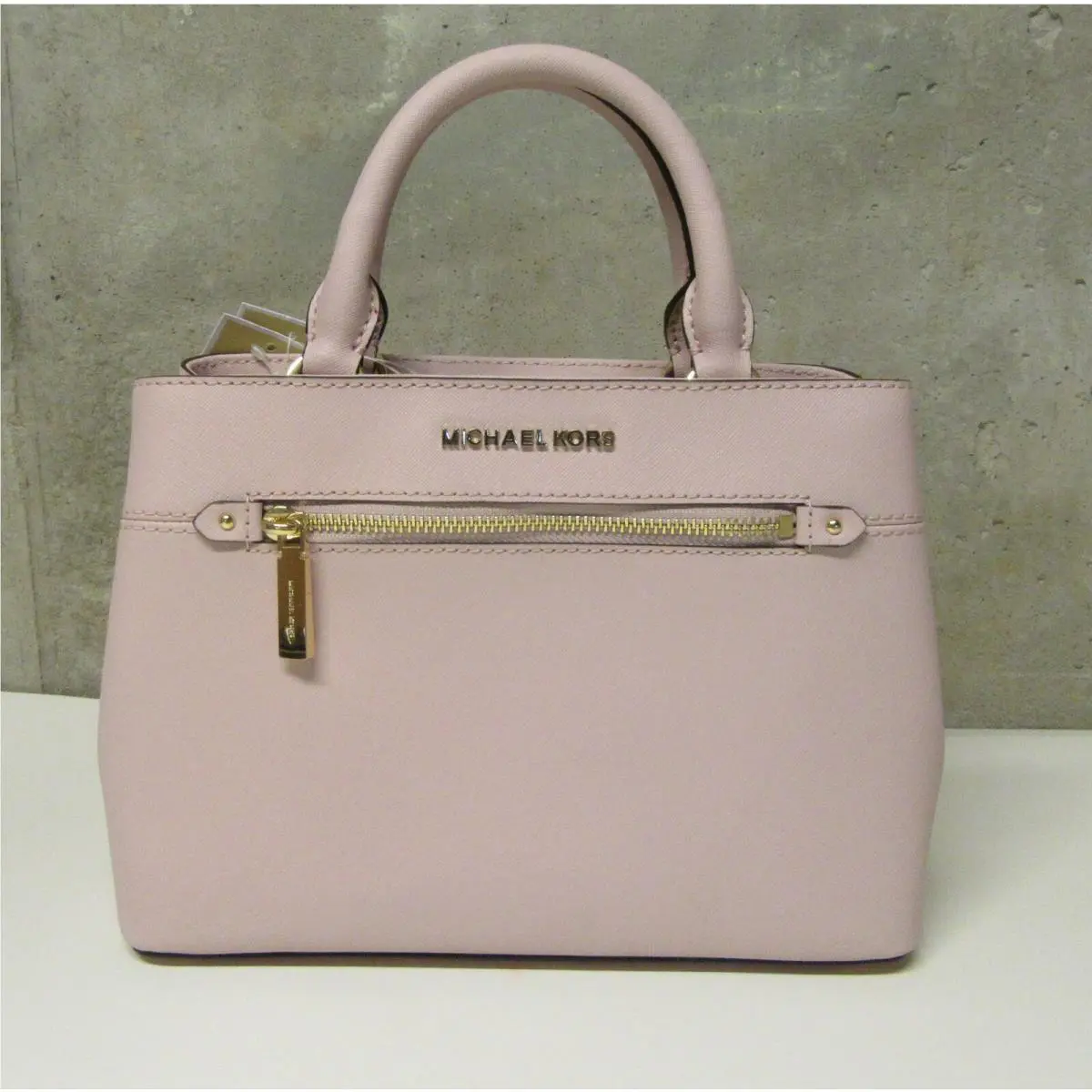 Michael Kors Hailee Saffiano Leather Extra Small Satchel Crossbody Blossom Pink