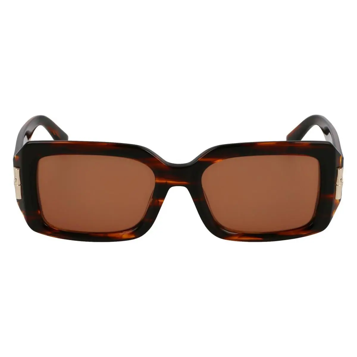 LO765S Sunglasses Female Striped Brown 53mm by Longchamp