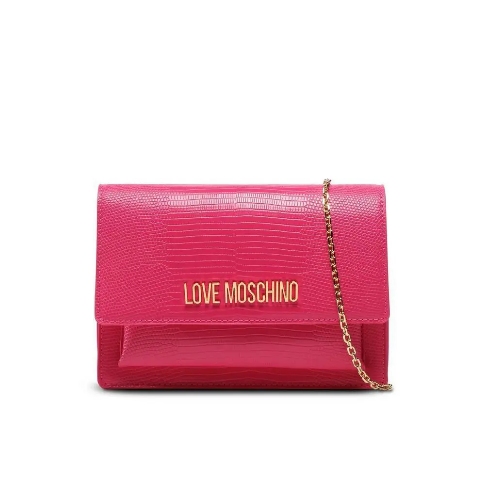 Love Moschino Women`s Handbag Bag Borsa Lizard PU Fuxia JC4095PPOGKP0604
