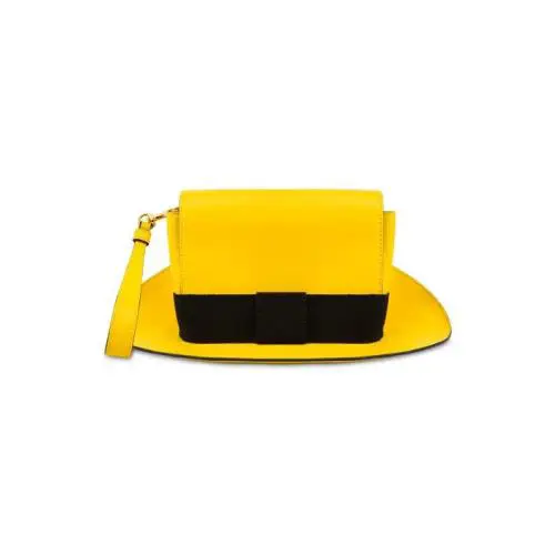 SS22 Moschino Couture Jeremy Scott Yellow Hat Shaped Shoulder Wristlet Bag