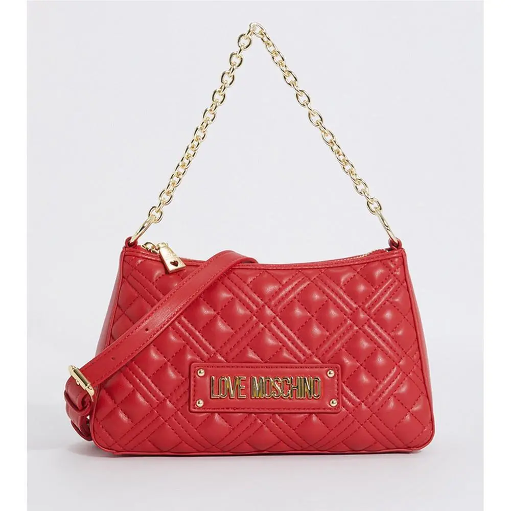 Love Moschino Women`s Handbag Bag Quilted PU Rosso Quilted JC4135PP1FLA0500
