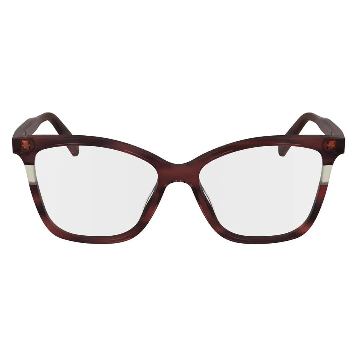 LO2741 Eyeglasses Women Striped Red 52mm by Longchamp