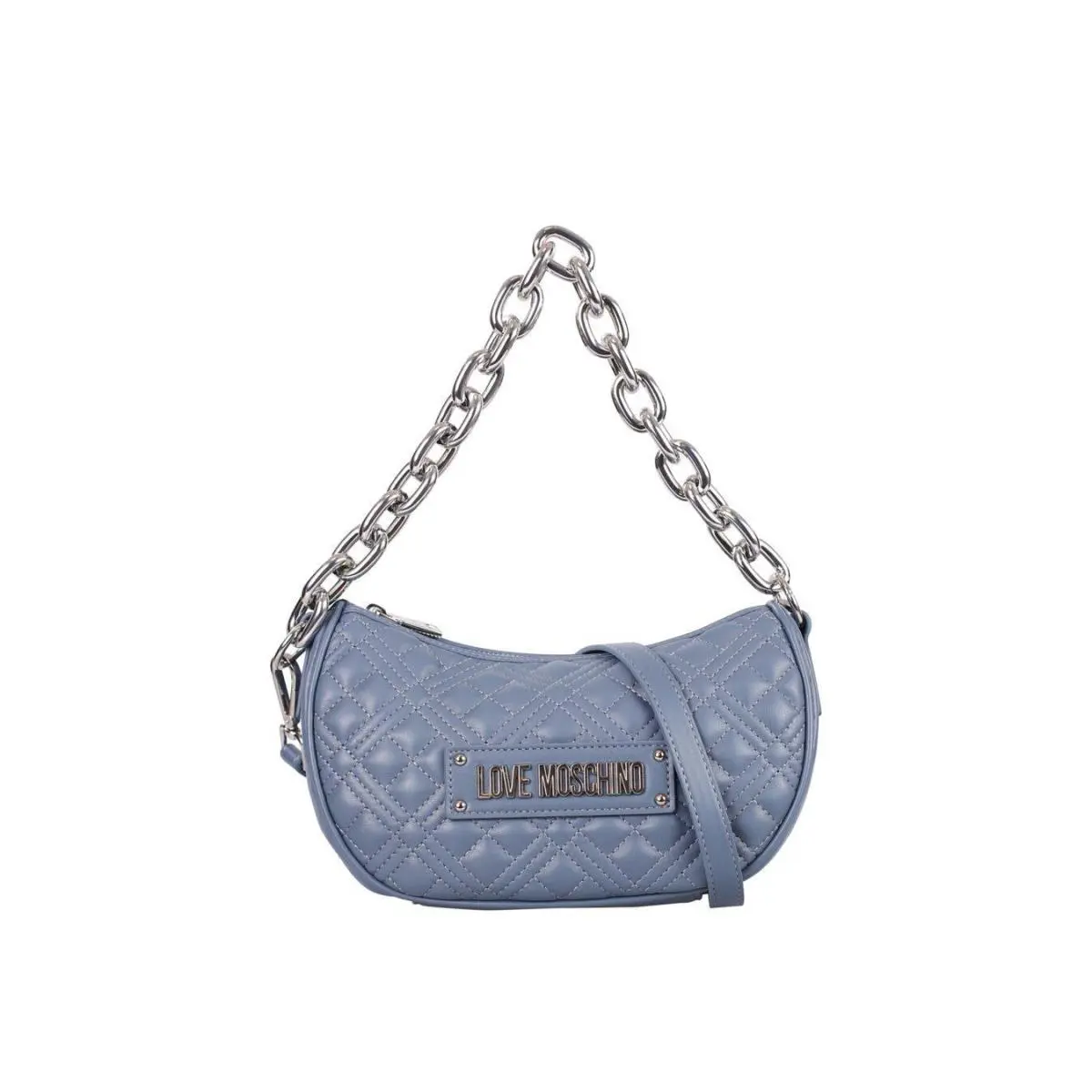Love Moschino Women`s Handbag Bag Borsa Quilted PU Quilted PU JC4027PP1FLA0707 - Exterior: Blue
