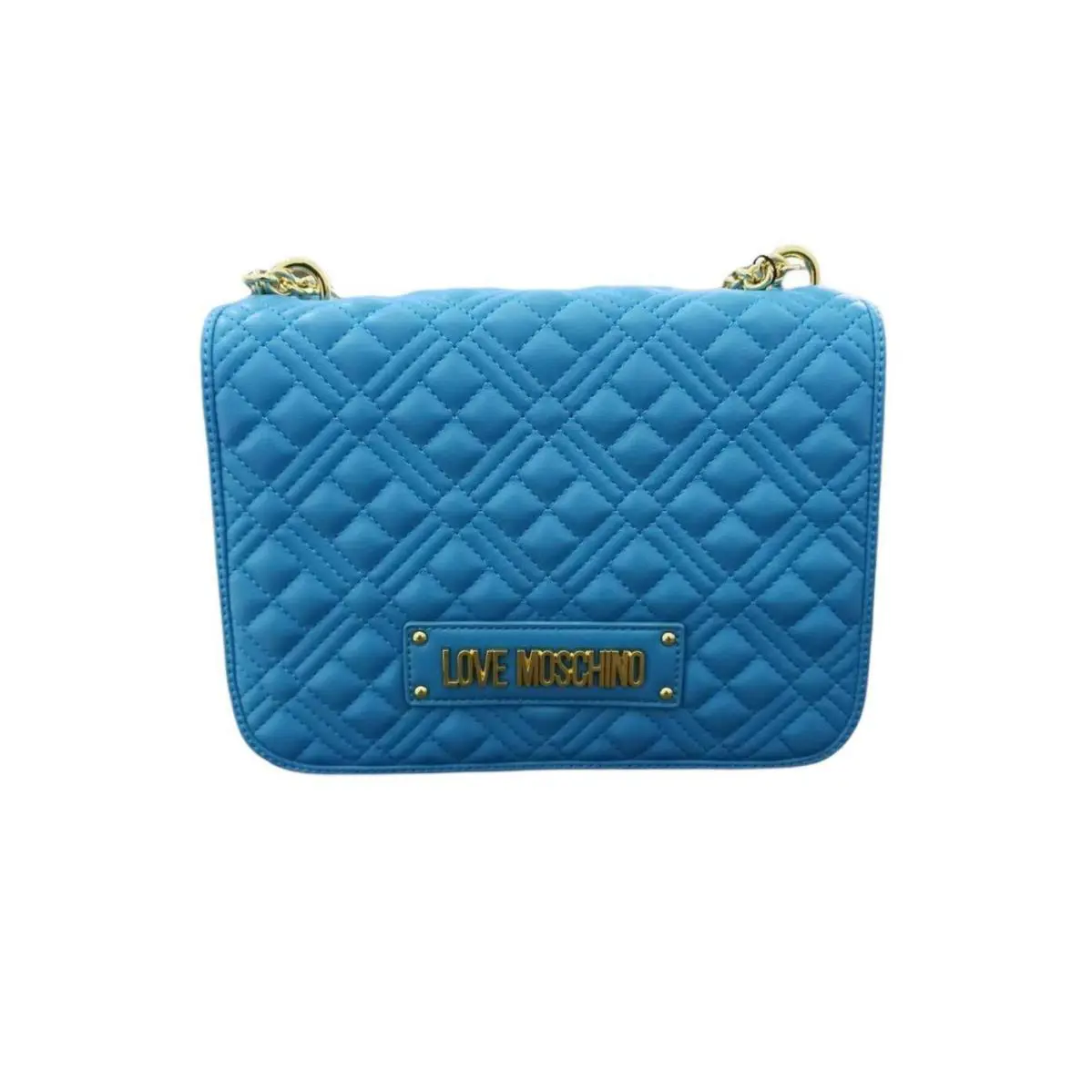 Love Moschino Women`s Shoulder Bag Borsa Piccola Quilted PU Blu JC5685PP0FLA0750 - Exterior: Blue