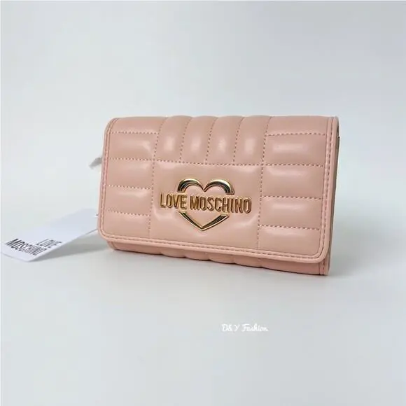 Love Moschino Portafogli Quilted Nappa PU Rosa Wallet JC5610PP1CLA1600