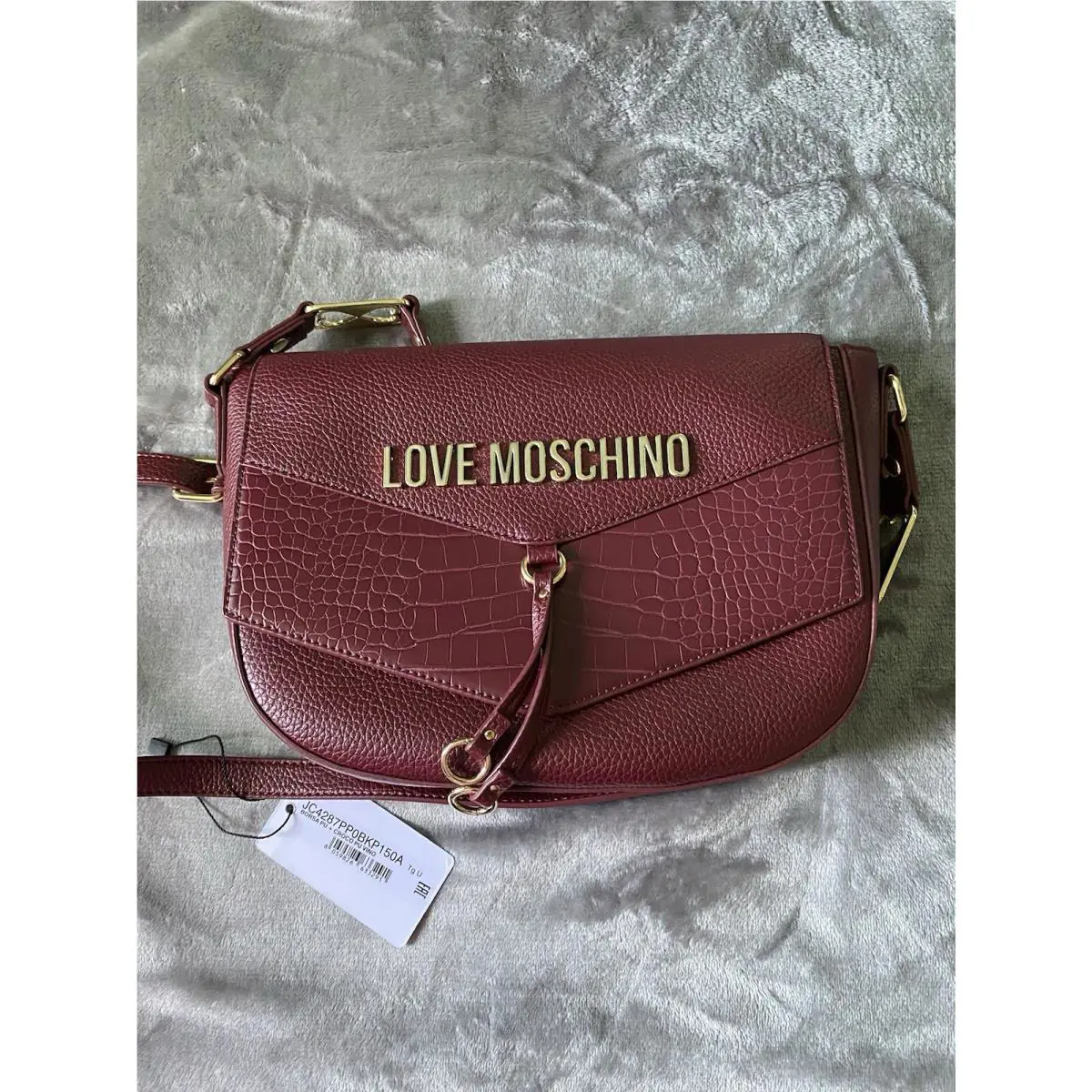 Love Moschino Vegan Leather Logo Flap Crossbody