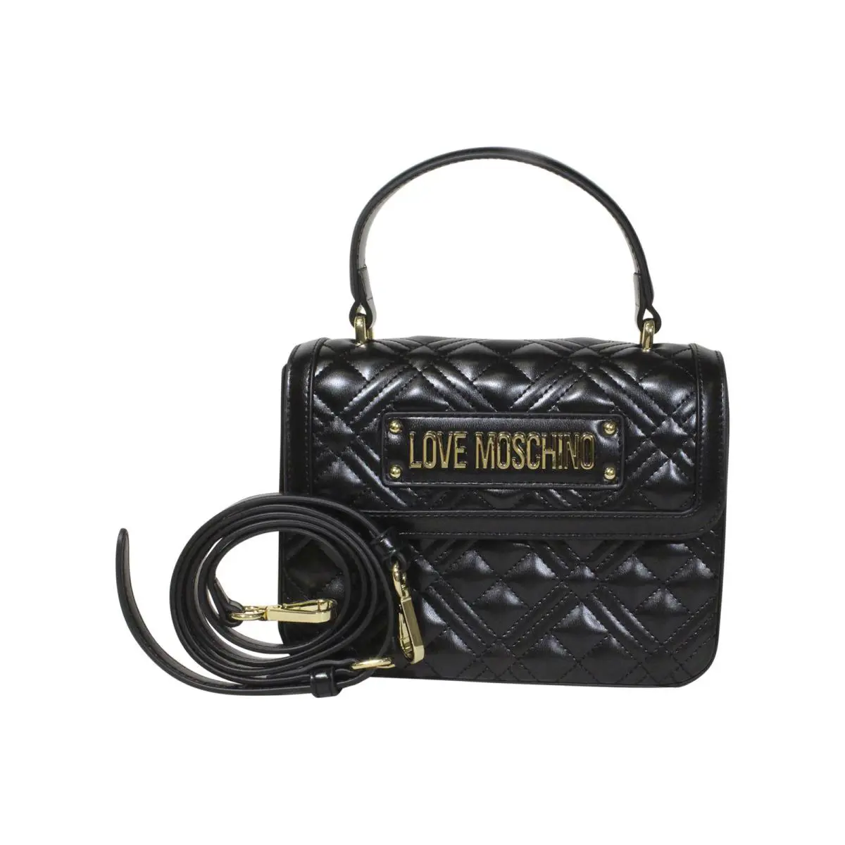 Love  Crossbody Handbag Women`s Quilted JC4306PP0BKA0 Black by Moschino