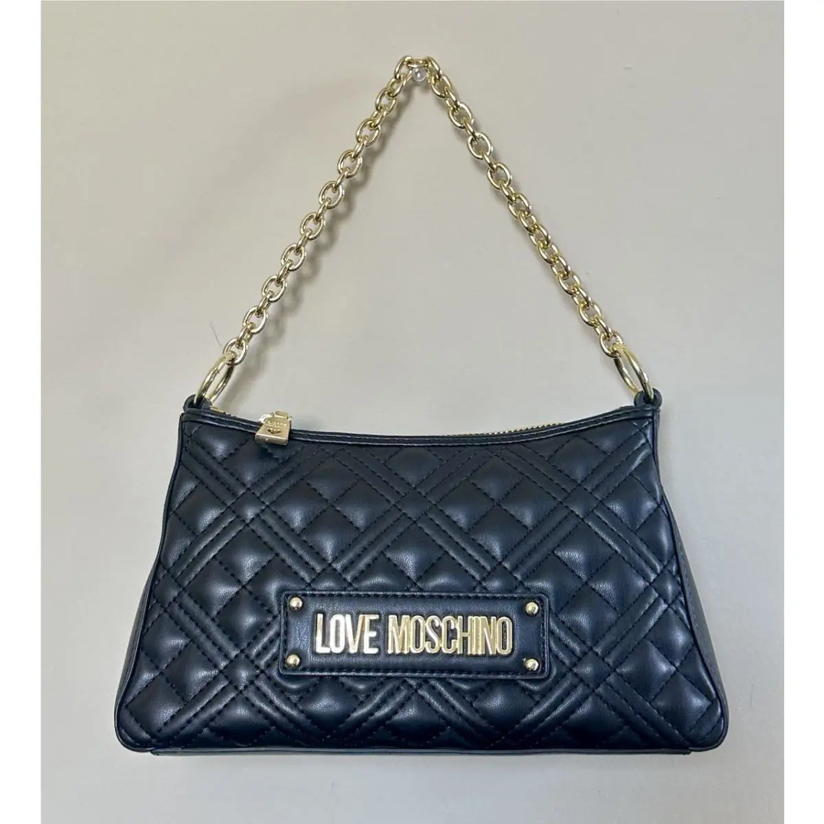 Love Moschino Logo-lettering Black Quilted Shoulder Crossbody Bag