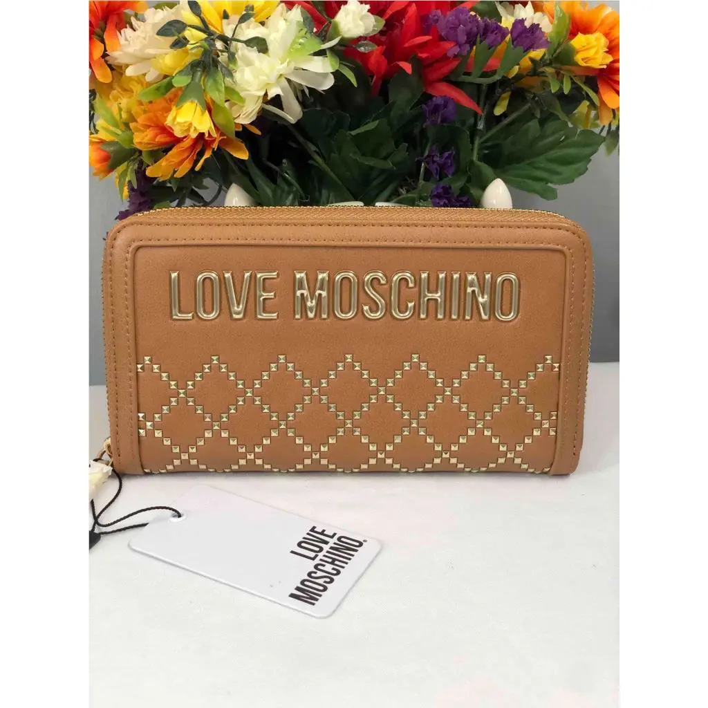 Love Moschino Portafogli Pu Cammello Continental Zip Around Wallet