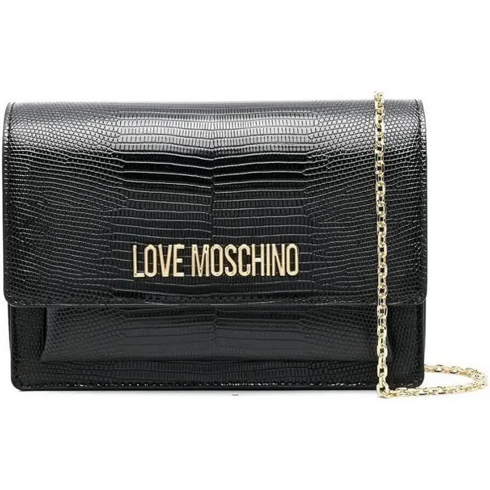 Love Moschino Women`s Handbag Bag Borsa Lizard PU Nero JC4095PPOGKP