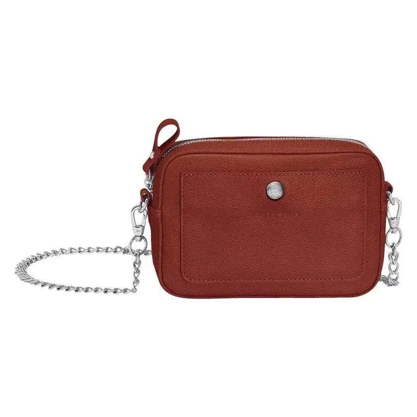 Longchamp Le Foulonne Small Crossbody Leather Belt Bag Chestnut Brown