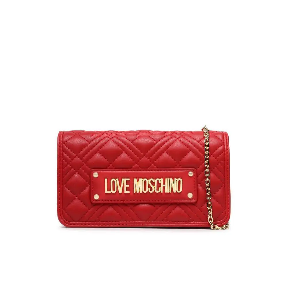 Love Moschino Women`s Handbag Bag Tracollina Quilted PU Rosso JC5681PP1FLA0500