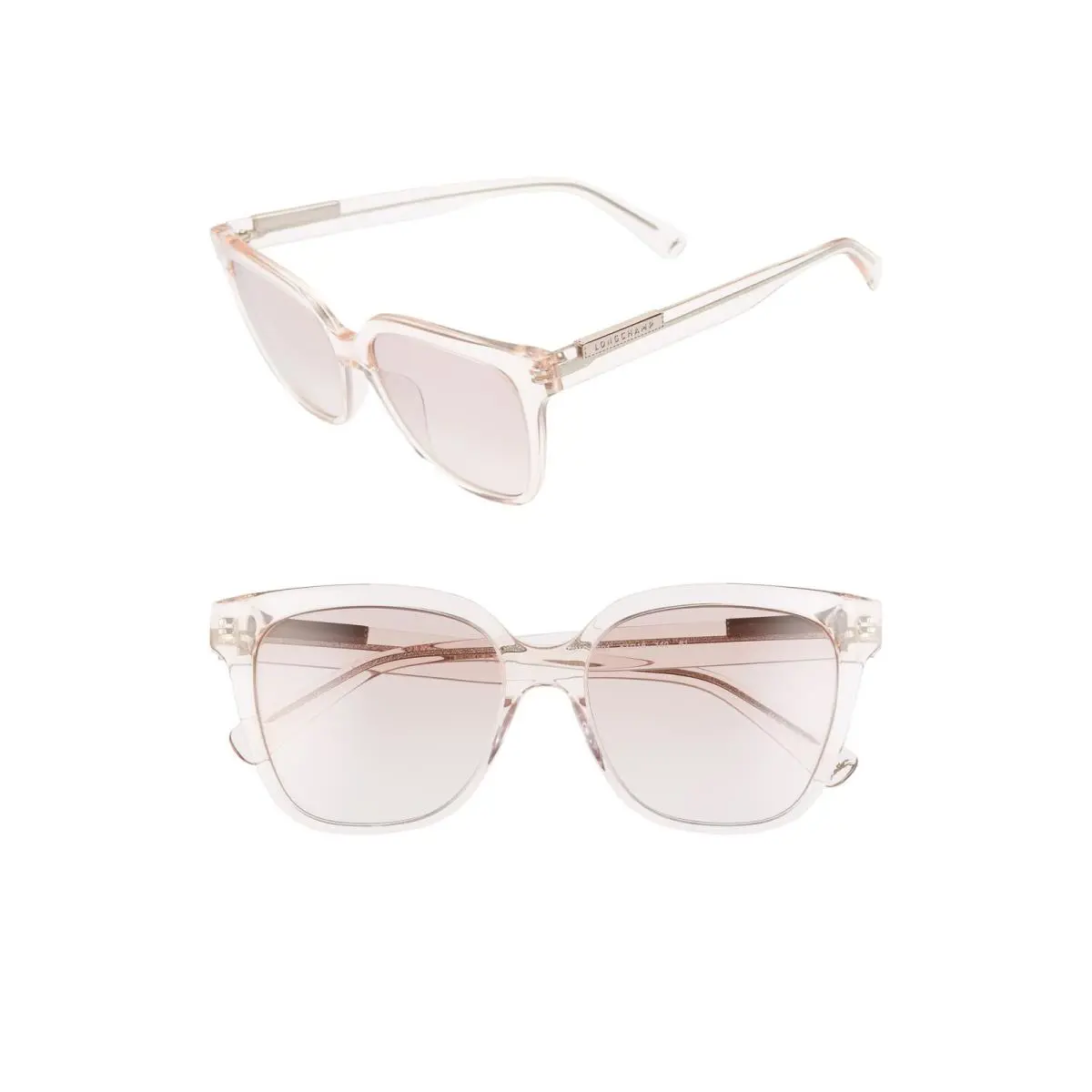 Longchamp LO 644S 691 Crystal Pink Sunglasses with Light Pink Lenses - Pink, Frame: Pink, Lens: Pink