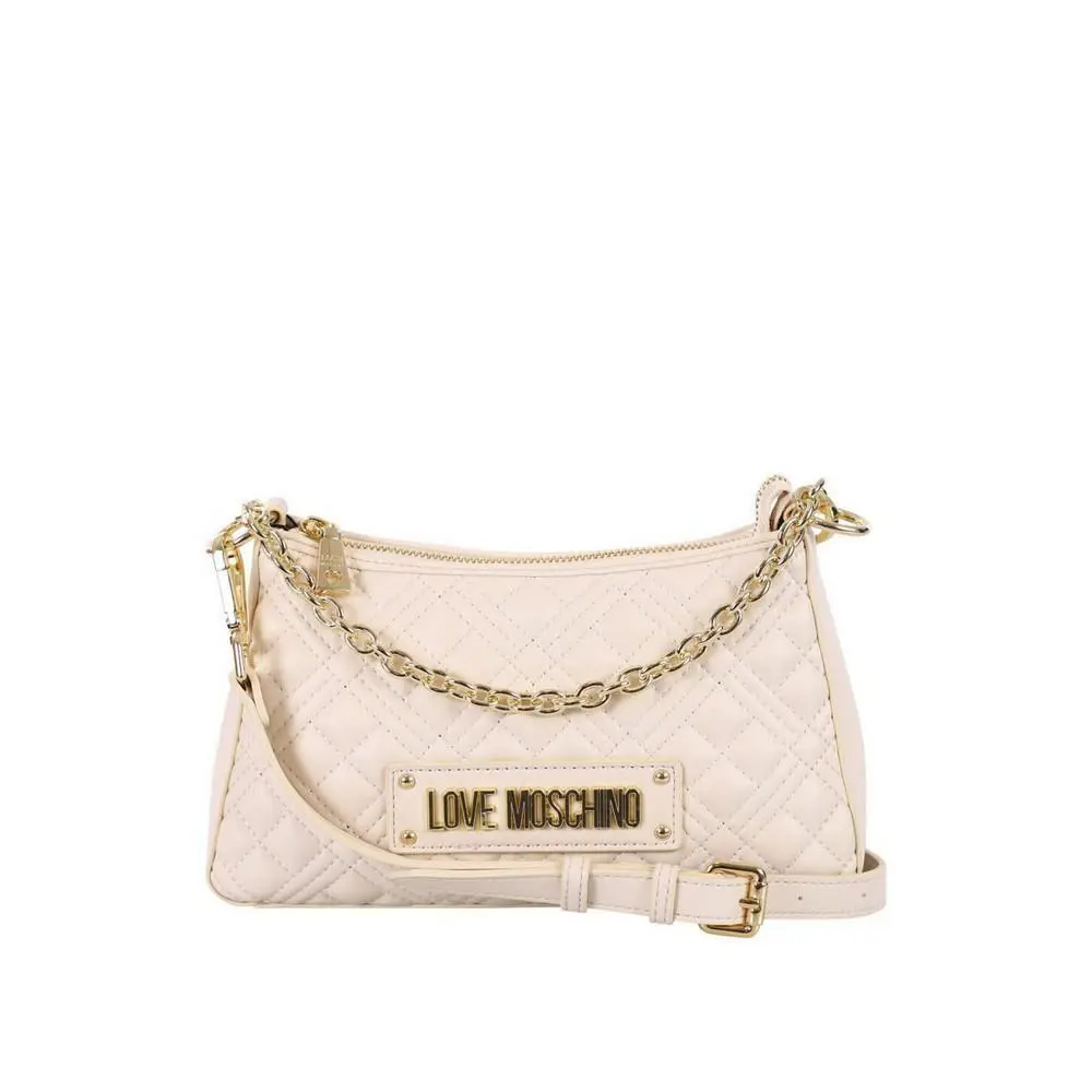 Love Moschino Women`s Handbag Bag Borsa Quilted PU Avorio JC4135PP1FLA0110 - Exterior: Ivory