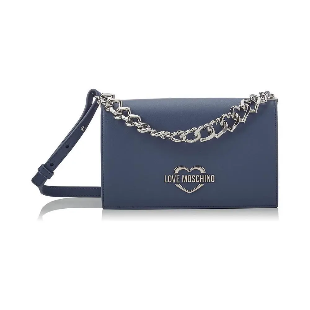 Love Moschino Women`s Handbag Bag Borsa PU Denim JC4202PP1FLK0707 - Exterior: Denim