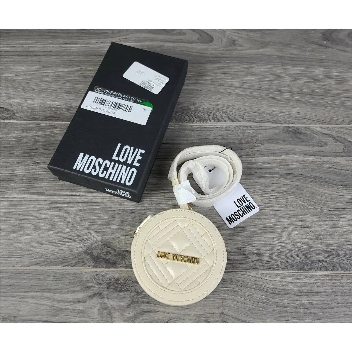 Love Moschino Crossbody Small Quilted Nappa Leather Pouchette White