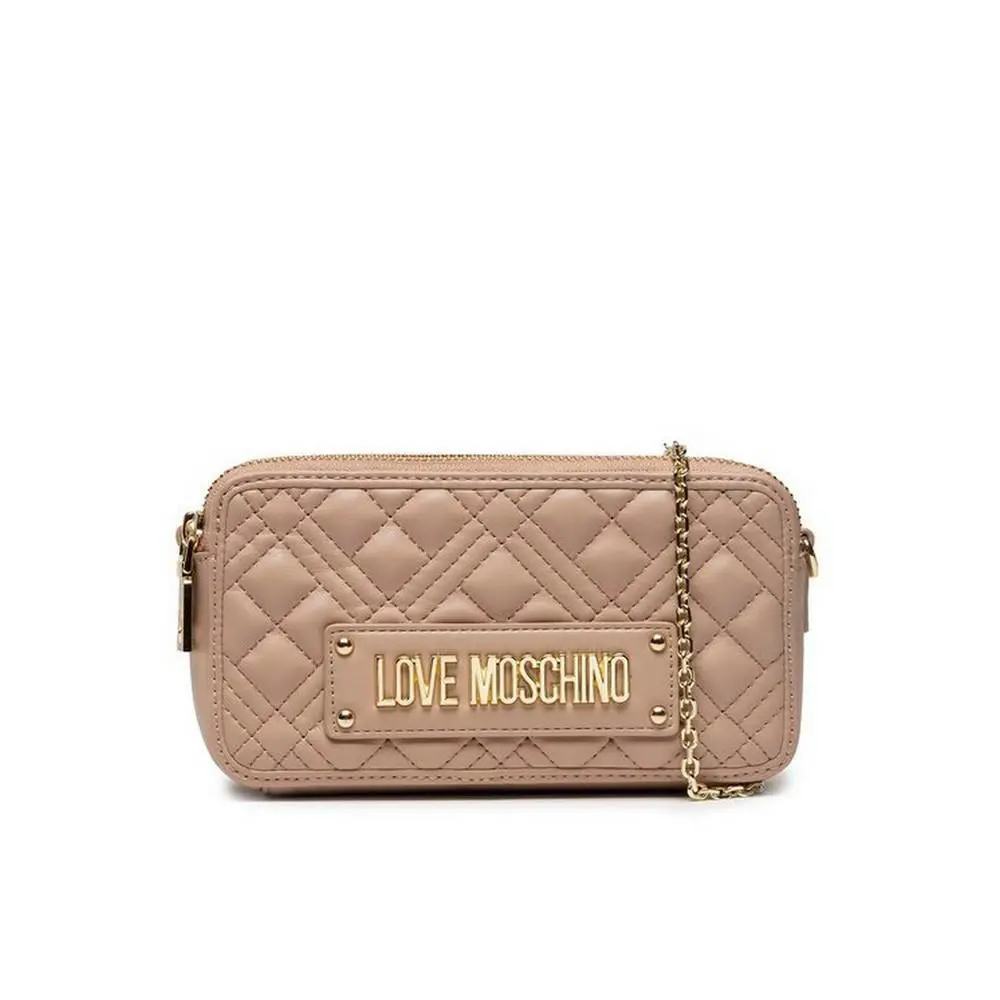 Love Moschino Women`s Handbag Bag Tracollina Quilted PU Taupe JC5680PP0FLA0209