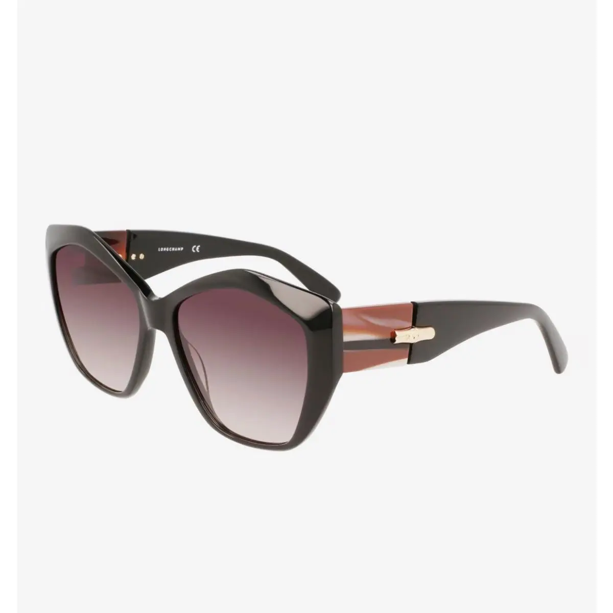 Longchamp LO712S 001 57mm Black Grey Gradient Women`s Big Sunglasses