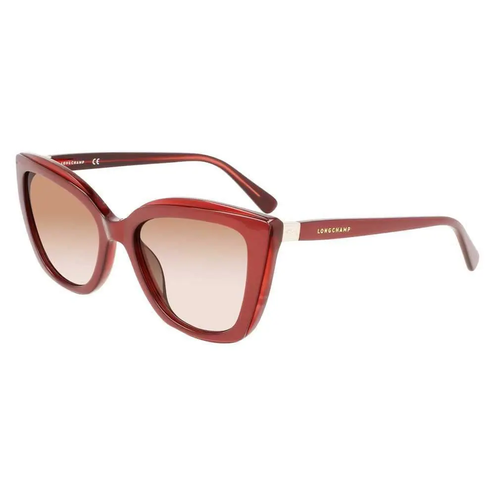 Longchamp LO-695S 600 Metallic Red Sunglasses Brown Gradient Lens 54/19/140