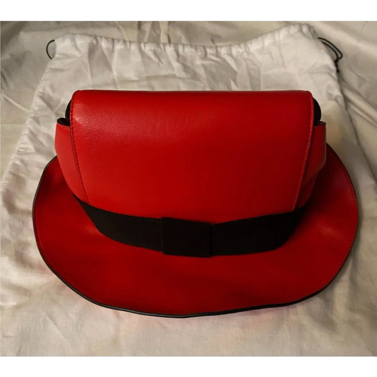 SS22 Moschino Couture Jeremy Scott Red Hat Shaped Shoulder Wristlet Bag
