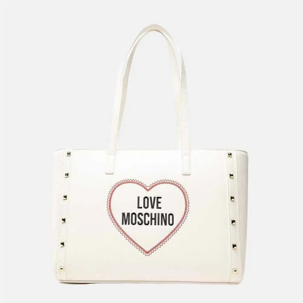 Love Moschino Women`s Handbag Bag Borsa Saffiano PU Bianco JC4368PP0EKG0100
