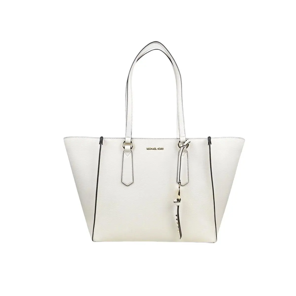 Michael Kors Kris Lrg Top Zip Leather Satchel Lt Cream 38H3G2KT3L - Exterior: Cream, Lining: Beige