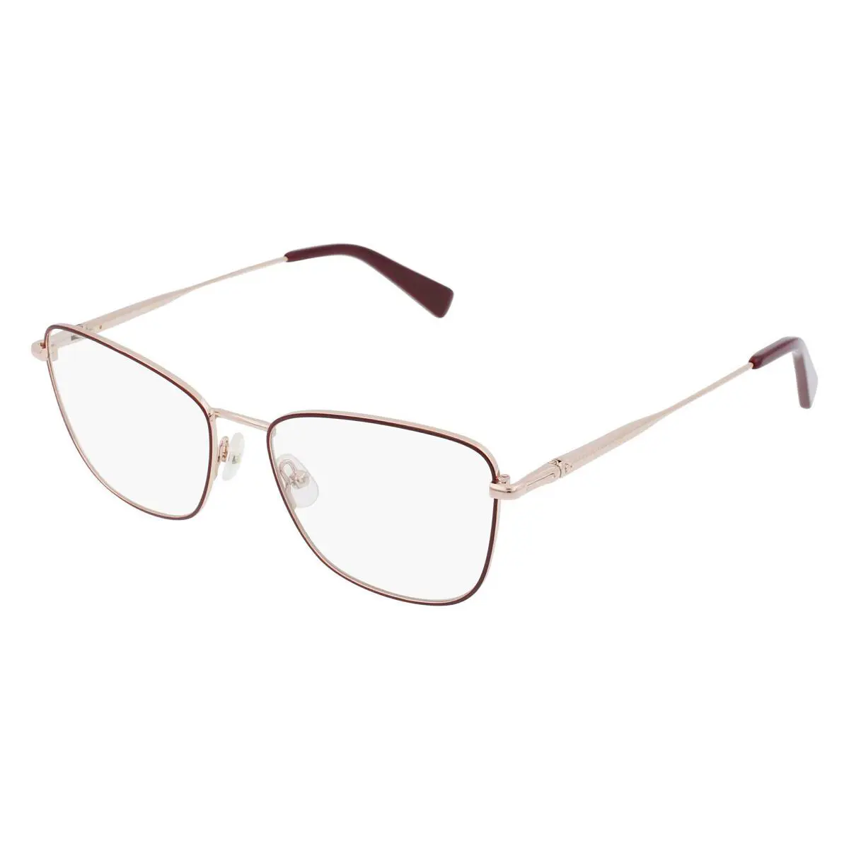 Longchamp LO2141 772 Burgundy Rose Gold Eyeglasses 53mm w/ Longchamp Case