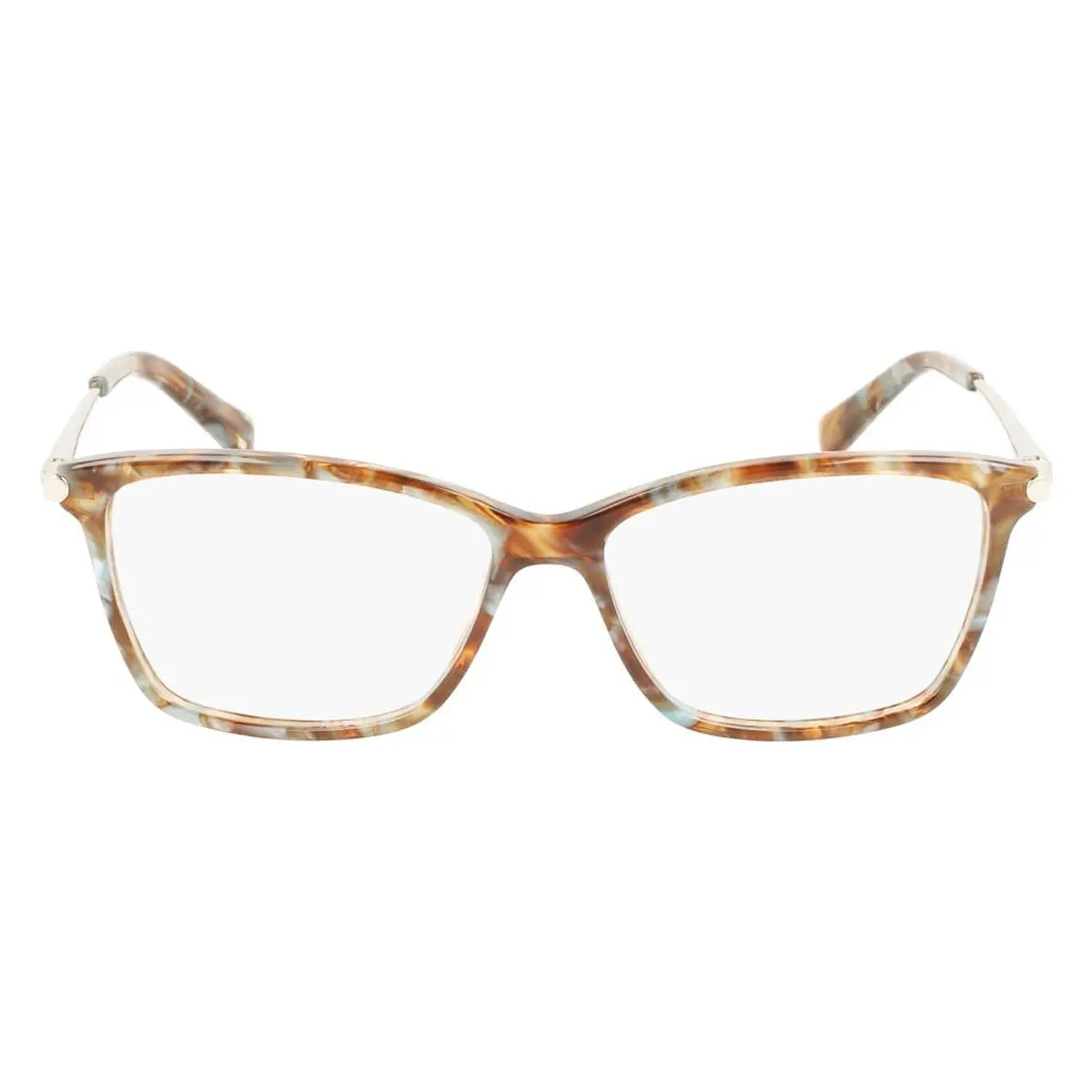Longchamp LO2621 Eyeglasses Marble Brown Azure Rectangle 55mm