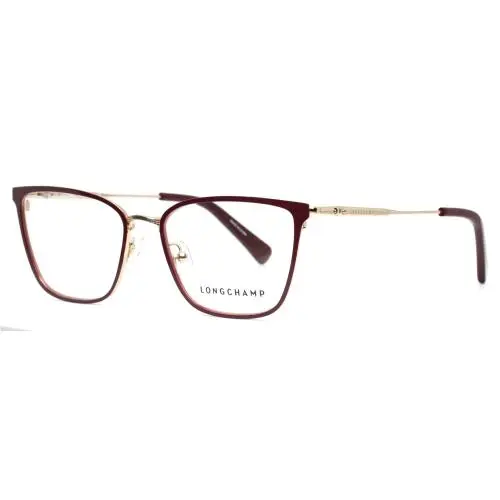 Longchamp LO2125 604 Gold Burgundy Womens Cat Eye Full Rim Eyeglasses 52-16-140