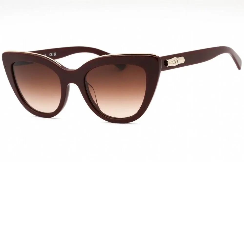 Longchamp Paris Burgundy Cat Eye Sunglasses In Case