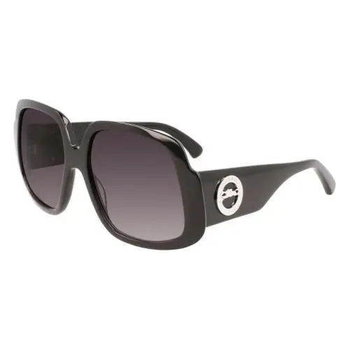 Longchamp LO 709S 001 Black Sunglasses with Grey Gradient Lenses - Blue, Frame: Black, Lens: Gray