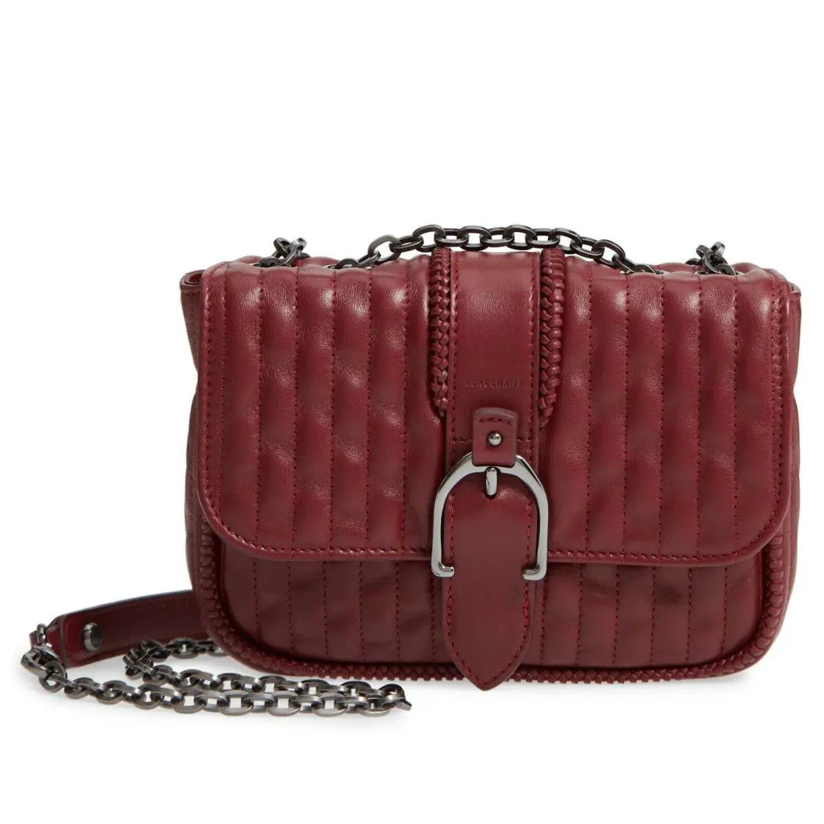 Longchamp Amazone Mat Mini Crossbody Bag Burgundy