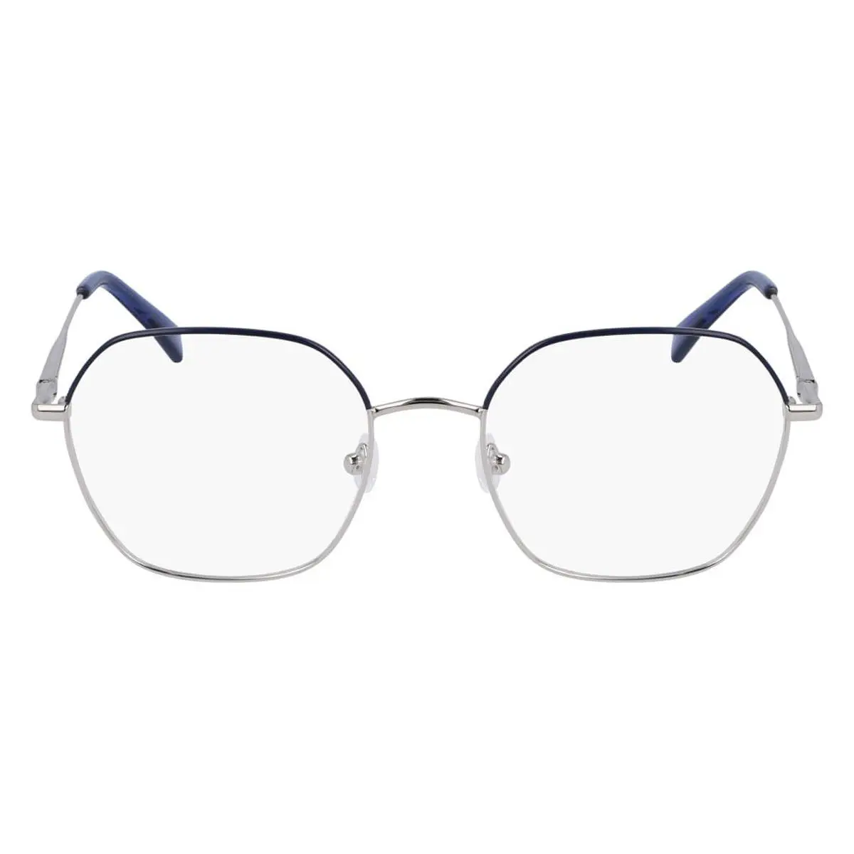 Longchamp LO2152 Eyeglasses Women Silver/blue Square 53mm - Frame: Silver/Blue, Lens: Demo