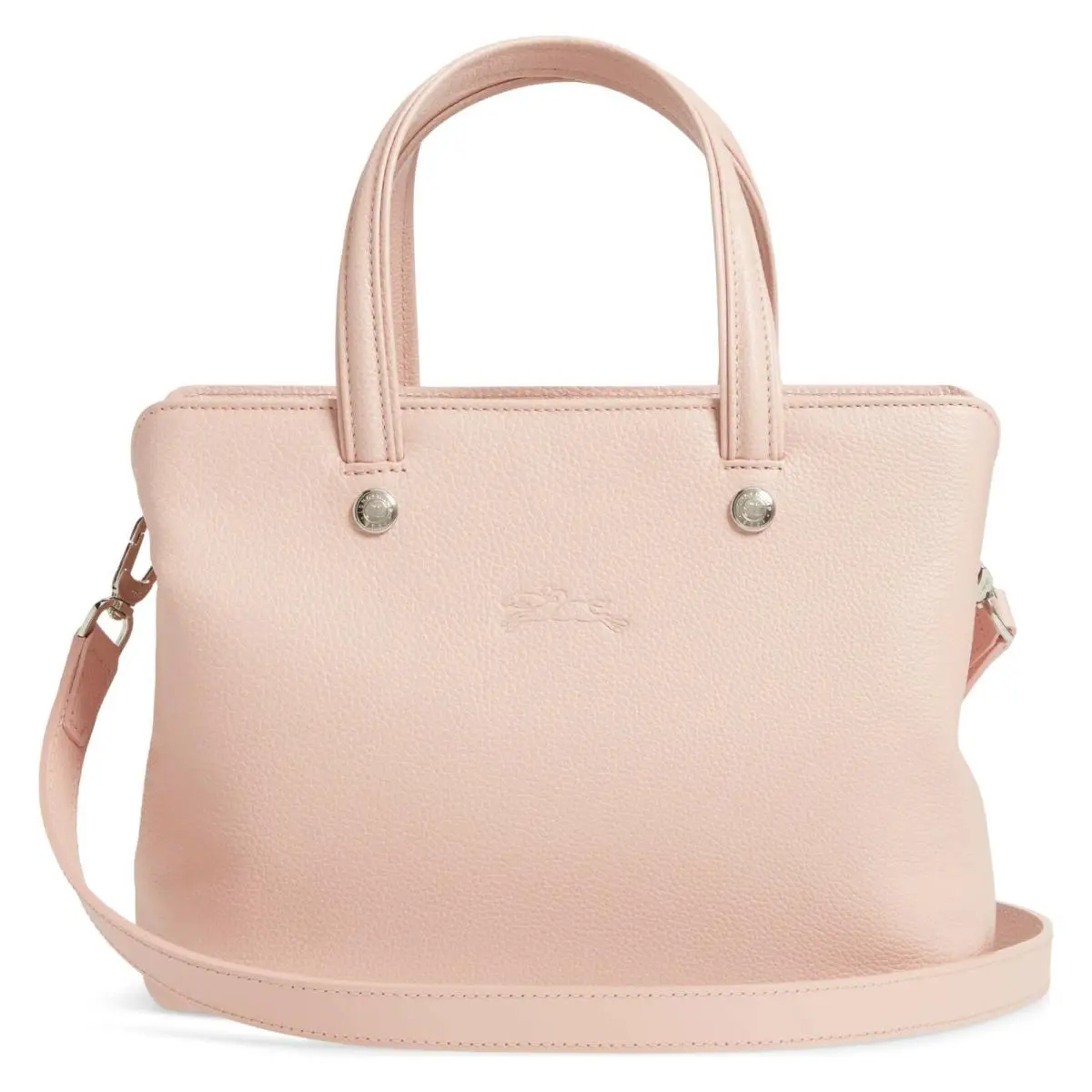 Longchamp Le Foulonne Leather Satchel Crossbody Bag Powder Pink