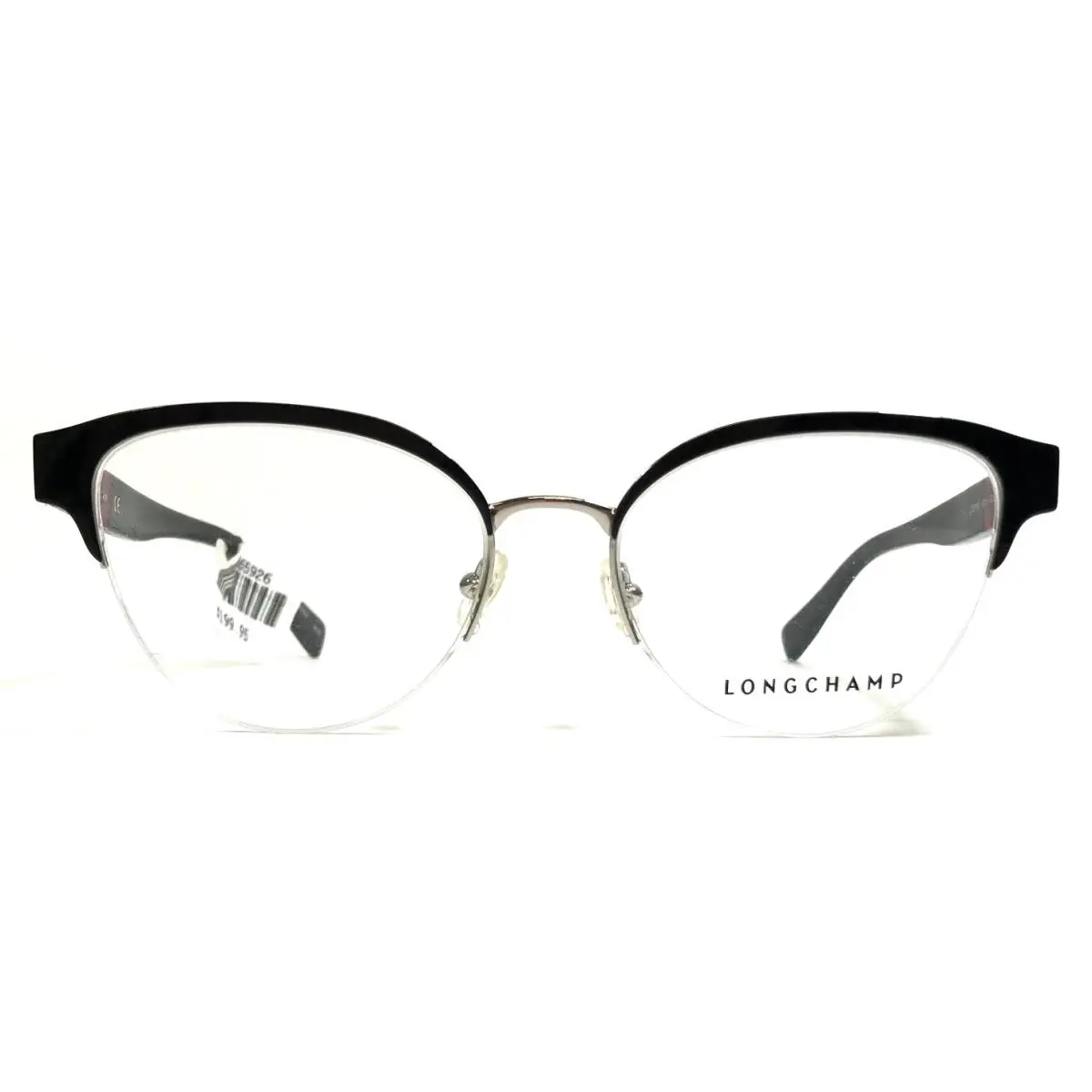 Longchamp Eyeglasses Frames LO2110 001 Black Round Half Rim 53-17-140