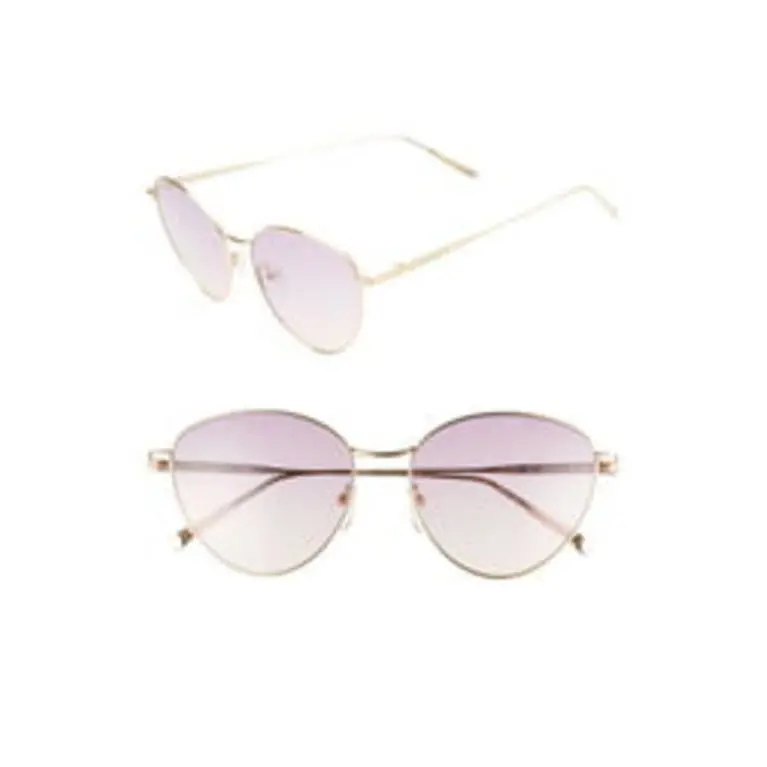 Longchamp LO112S 721 Gold Sunglasses 55mm with Wine Lenses Case - Gold, Frame: Gold, Lens: Wine