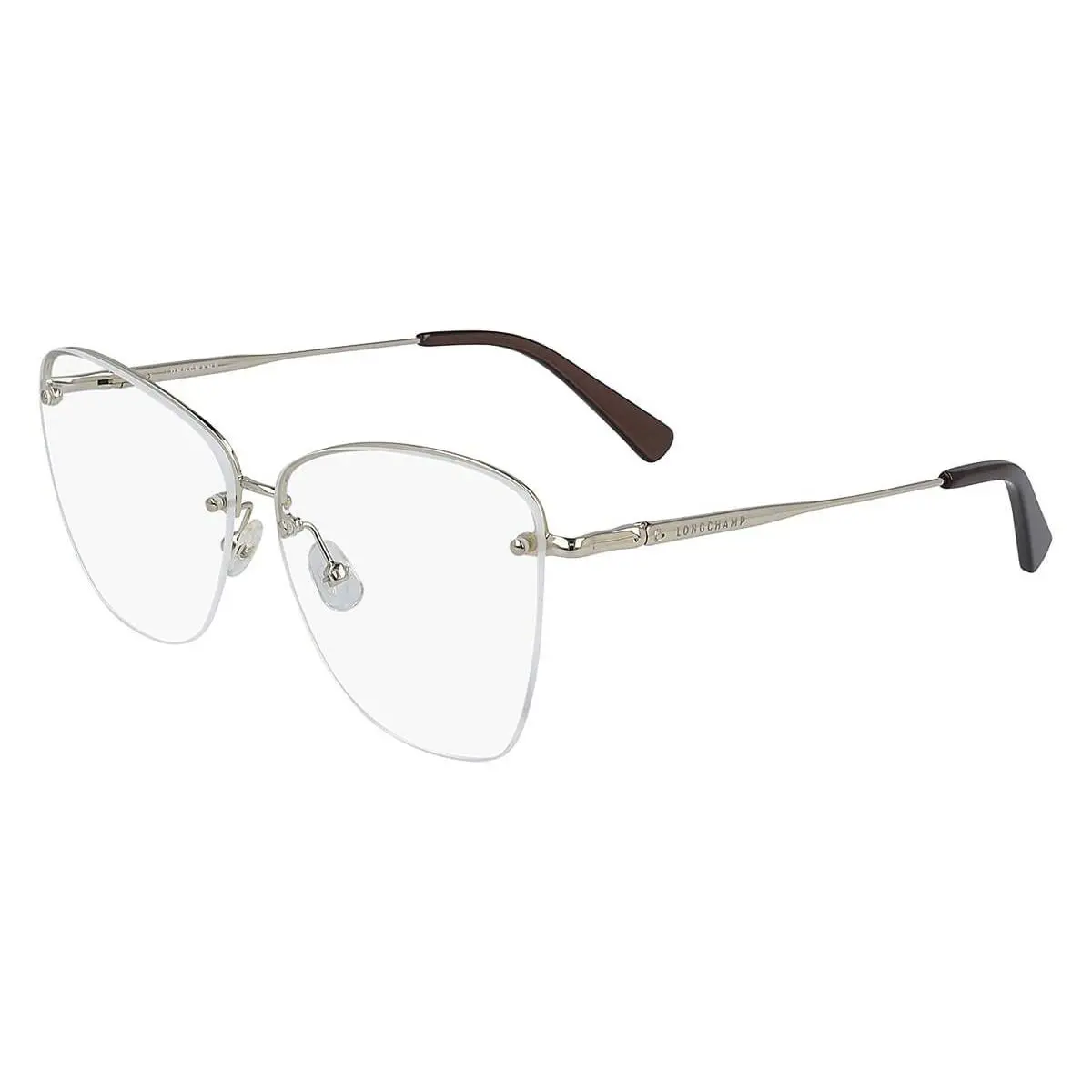 LO2116 714 Gold Drill Out Eyeglasses 57mm with Case by Longchamp