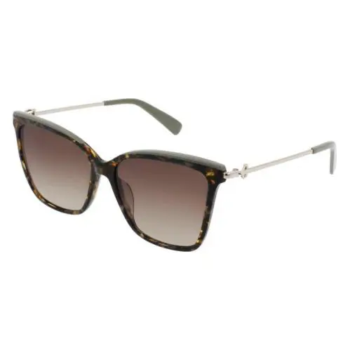 Longchamp LO 683S 341 Green Tortoise Sunglasses with Brown Gradient Lenses - Green Tortoise, Frame: Green Tortoise, Lens: Brown