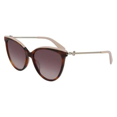 Longchamp LO 675S 214 Havana Sunglasses with Beige Trim Brown Lenses - Havana, Frame: Havana, Lens: Brown