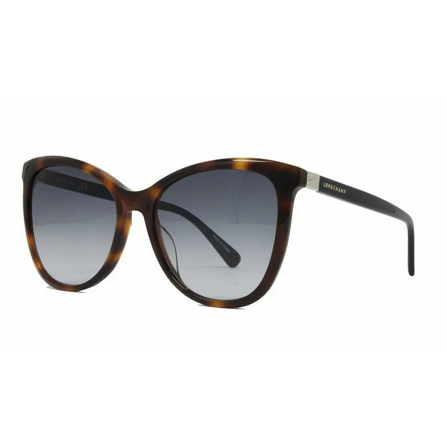 Longchamp LO648S 219 Women`s Sunglasses Havana 55mm Cat Eye Frame Gray Lens