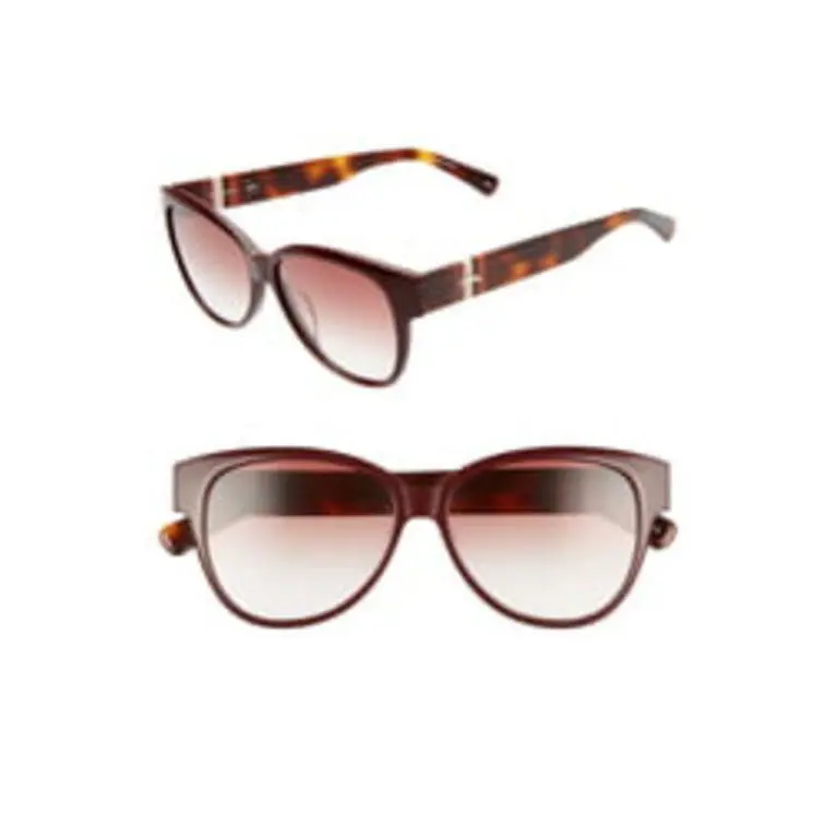 LO635S 604 Burgundy Havana Sunglasses 56mm w/ Pink Lenses Case by Longchamp