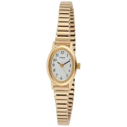 Timex T21872 Women`s Cavatina T Pearl Dial Gold Tone Watch - Dial: White, Band: Gold, Bezel: Gold
