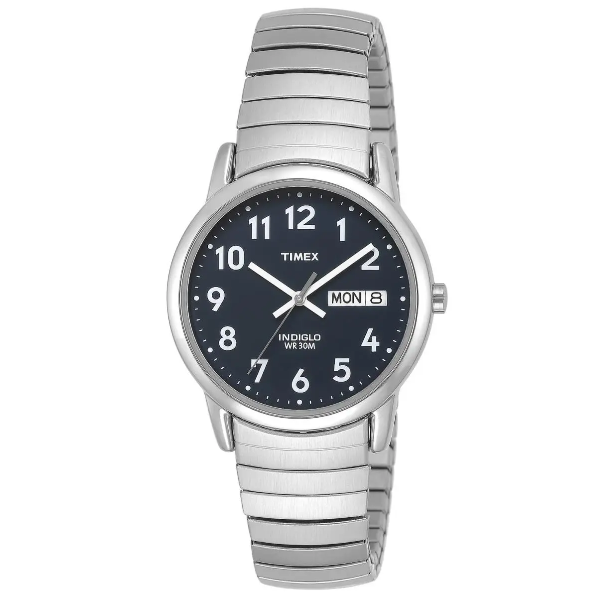 Timex Men`s T20031 Easy Reader 35mm Silver-tone Stainless Steel Expansion Band - Stainless Steel/Silver-Tone/Blue/35mm, Dial: Blue, Band: Silver