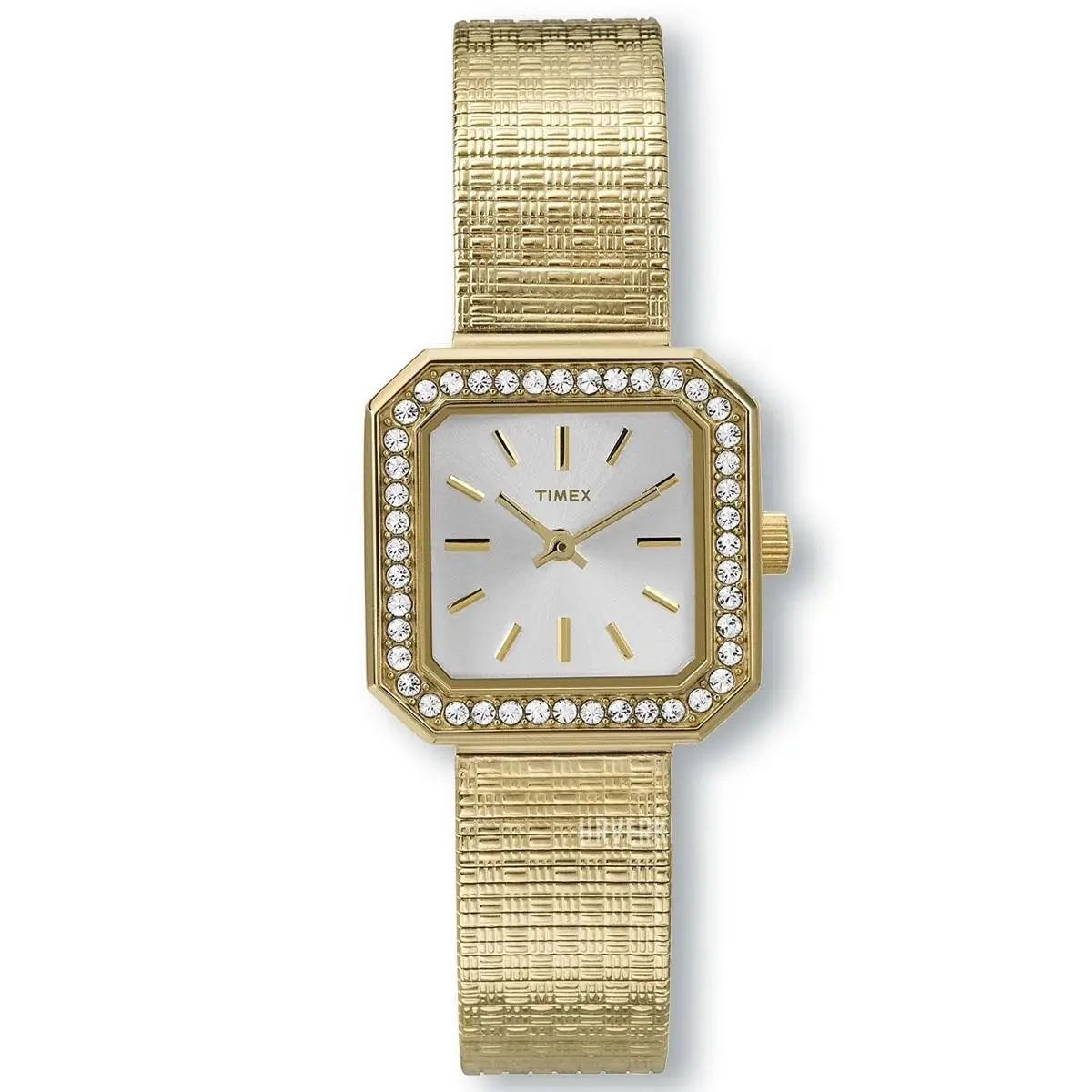 Timex T2P550 Analog Gold-tone Square Steel Bracelet Watch