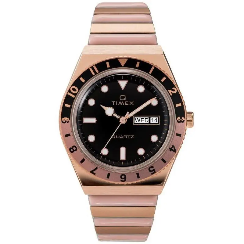 Women`s Black Dial Rose Gold Stainless Steel Analog Watch TW2U81400 by Timex
