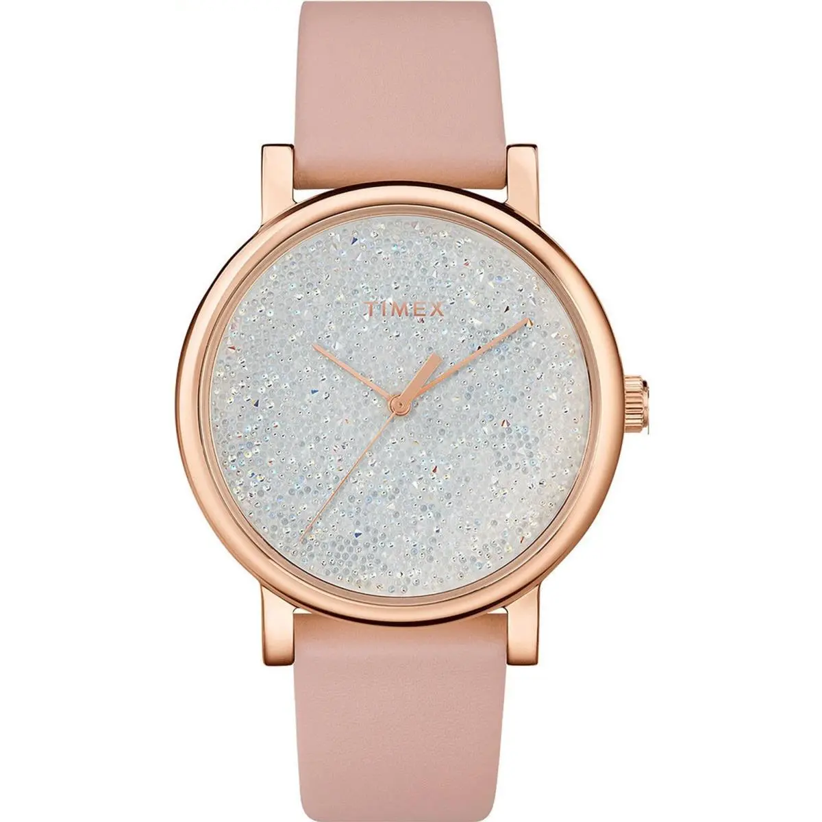 TW2T78000 Crystal Bloom Women`s Rose-gold Tone Watch Pink Leather Strap by Timex