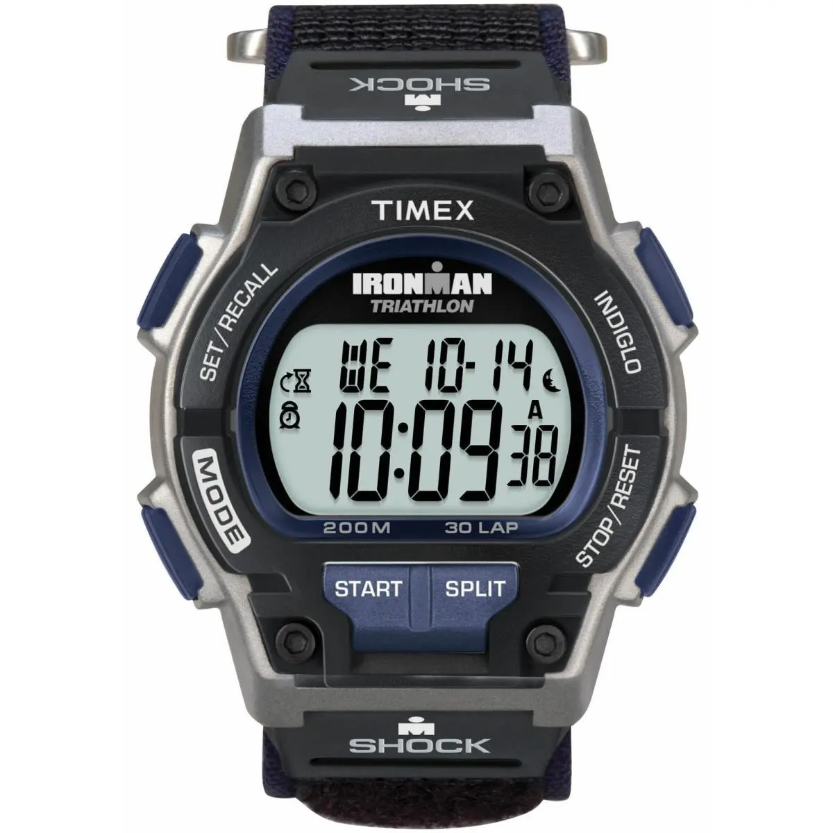 T5K198 Ironman Triathlon 30-Lap Nylon Watch Shock Indiglo Alarm by Timex