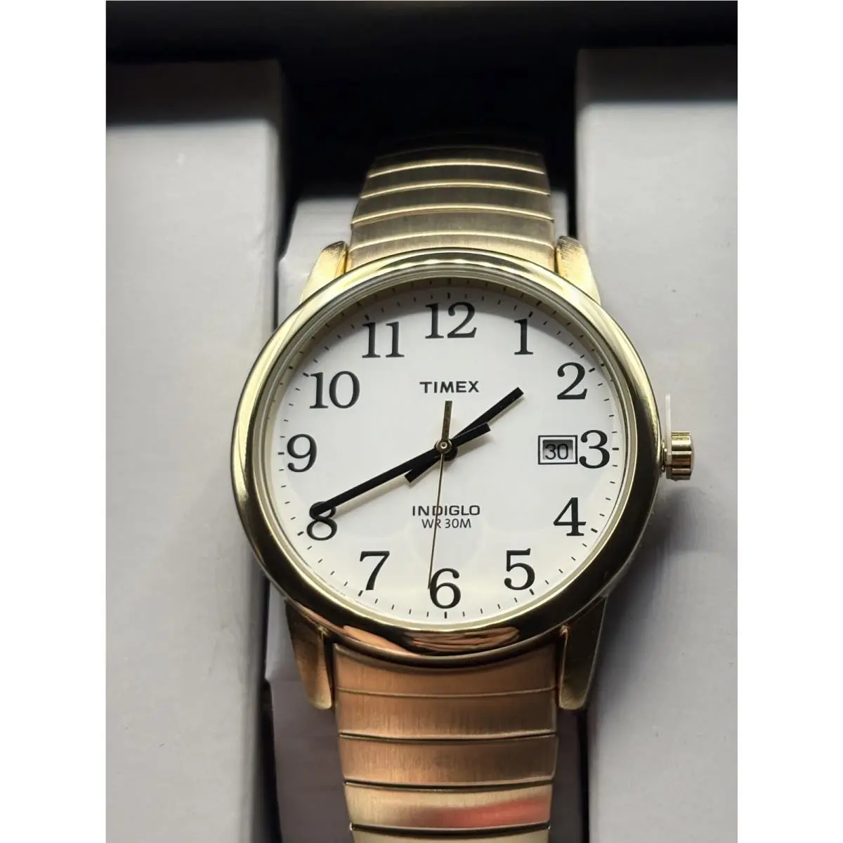 T2H301 Men`s Easy Reader Gold-tone Expansion Band Watch by Timex